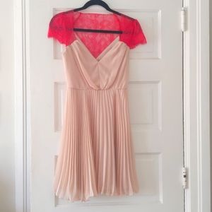 ASOS cap sleeve blush dress